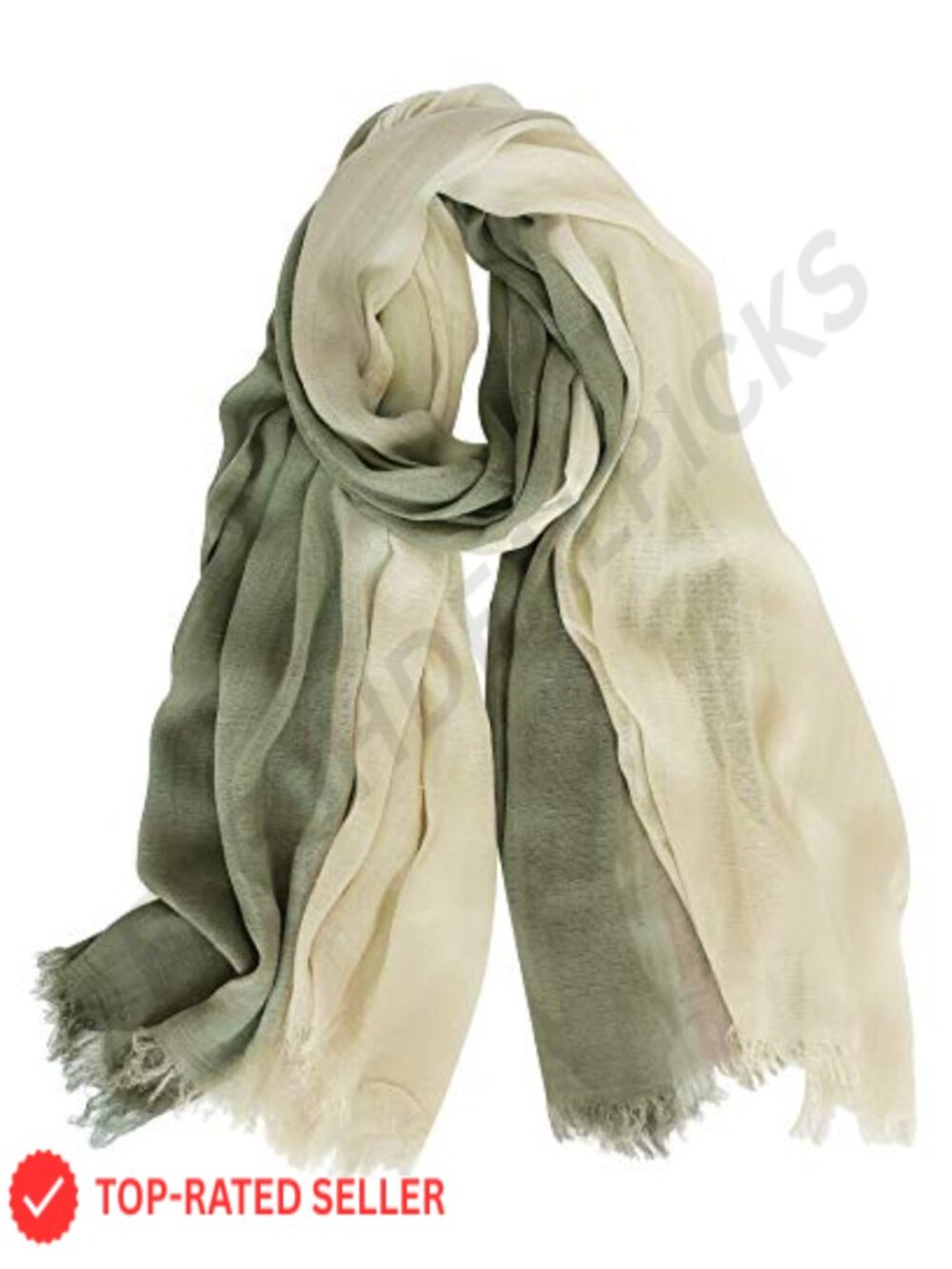 Linen Cotton Scarf Wrap Shawl Textured Fringe Beach Travel